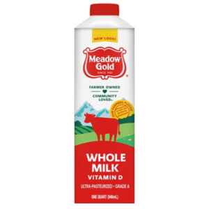 MEachdow Gold Milk Whole Vitamin D Ultra-pasteurized Quart Paper Carton Gable/tetra Top - Quart