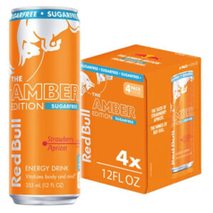 Red Bull Amber Edition SugarFree Energy Drink Strawberry Apricot 114mg Caffeine - 4-12 Fl. Oz.