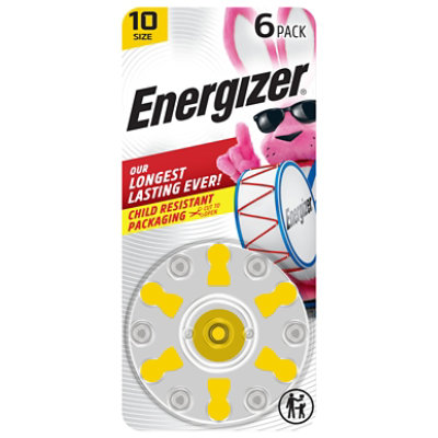 Energizer Hearing Aid Zinc Air 10 Batteries - 6 Count