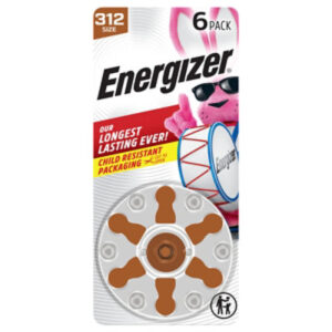 Energizer Hearing Aid Zinc Air 312 Batteries - 6 Count