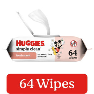 Huggies Simply Clean Fresh Scent Baby Wipes Flip-Top Pack 64 Wipes Total - Each