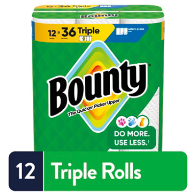Bounty 12 Triple Roll Select-a-size White - 135 Count
