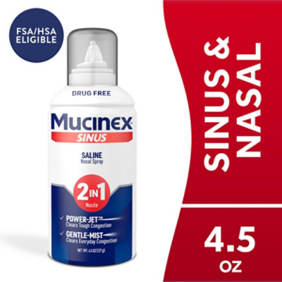 Mucinex Saline Nasal Spray & Sinus Rinse - 4.5 Fl. Oz.