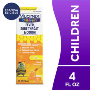Mucinex Children's Liquid Fever Sore Throat & Cough Honey - 4 Fl. Oz.