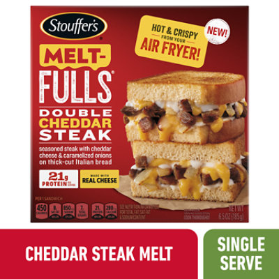 Stouffer's Frozen Meal Double Cheddar Steak Melt-full Sandwich 6.5oz Package - 6.5 OZ