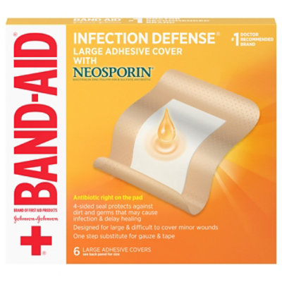 Bandaid Infect Defense Lrg Ad Cover 6ct - EA