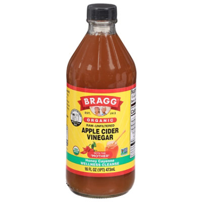 Bragg Apple Cider Vinegar Honey Cayenne Organic - 16 FZ