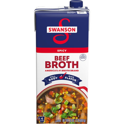 Swanson 100% Natural Spicy Beef Broth - 32 Oz