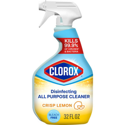 Clorox Disinfecting All Purpose Cleaner Bleach Free, Crisp Lemon Scent - 32 Fl. Oz. - 32 FZ