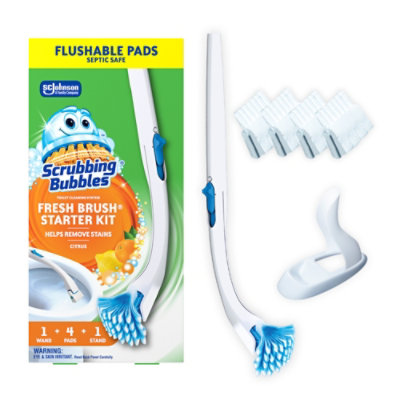 Scrubbing Bubbles Fresh Brush Starter Kit Toilet Cleaning System Citrus 1 Ct - EA