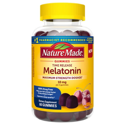 Nature Made Time Release Melatonin Maximum Strength Dosage Gummies - 60 CT