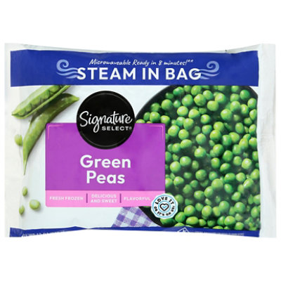 Signature Select Green Peas Steam in Bag - 12 Oz
