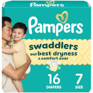 Pampers Swaddlers Diapers Base Version 2x/duo 7/giant Plus - 16 CT