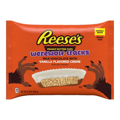 REESE'S Milk Chocolate & Vanilla Creme Snack Size Peanut Butter Cups Halloween Candy - 9.35 Oz