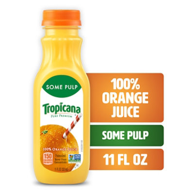 Tropicana Pure Premium 100% Orange Juice Original Some Pulp Single Serve - 11 Fl. Oz.