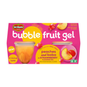 Del Monte Bubble Fruit Peaches in Strawberry Gel Fruit Cup Snacks - 4 - 4.5 Ozs