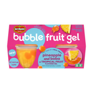 Del Monte Bubble Fruit Pineapple Gel Tropical Fruit Cup Snacks - 4 - 4.5 Oz
