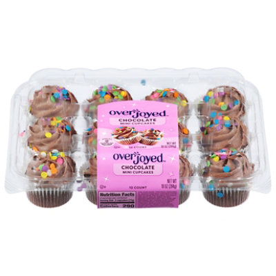 Overjoyed Chocolate Cupcakes Mini - 12 Each