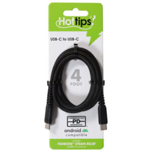 Hottips Usb If Certified Type C To Type C Power Delivery Charge & Sync Cable 4ft - EA