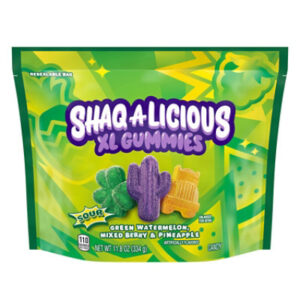 Shaq-a-licious Sour Gummies Pouch Pineapple Mixed Berry & Green Watermelon Flavors - 11.8 Oz