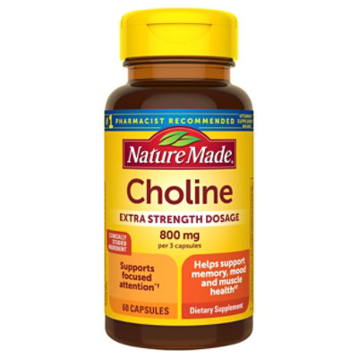 Nature Made Choline Capsules 800mg Extra Strength - 60 CT