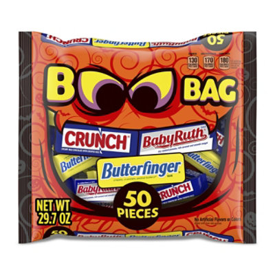 Butterfinger CRUNCH and Baby Ruth Fun Size Assorted Candy Bars Variety Pack - 50 - 29.7 Oz
