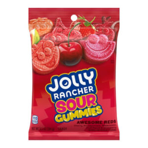 JOLLY RANCHER Sour Gummies Awesome Reds Assorted Fruit Flavored Candy Bag - 6.5 OZ