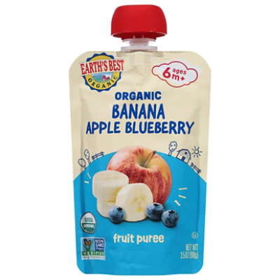 Earths Best Organic 2nd Foods Banana Blueberry Puree Pouch - 3.5 OZ