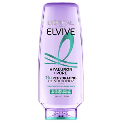 L'Oreal Paris Elvive Hyaluron Pure 72H Rehydrating Conditioner Oily Hair - 12.6 Fl. Oz.
