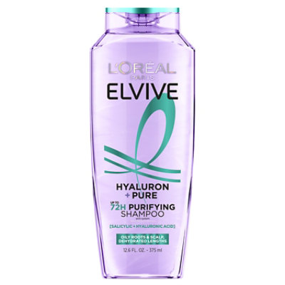L'Oreal Paris Elvive Hyaluron plus Pure 72H Purifying Shampoo for Oily Hair - 12.6 Fl. Oz.