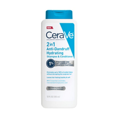 Cerave 2-in-1 Anti-dandruff Hydrating Shampoo & Conditioner - 12 FZ
