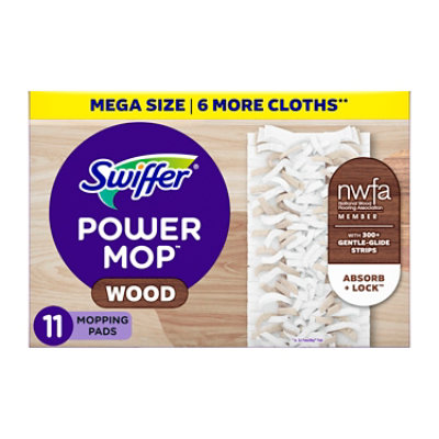 Swiffer Powermop Wood Mopping Pad Refills For Floor Cleaning - 8 CT