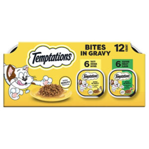 Temptations Bites in Gravy Tasty Chicken and Seafood Medley Adult Wet Cat Food - 12-3.5 Oz