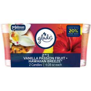 Glade Candle 2 In 1, Vanilla Passion Fruit & Hawaiian Breeze - 2-4.08 Oz. - 2-4.08O