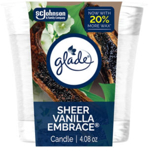 Glade Candle, Sheer Vanilla Embrace - 4.08 Oz - 4.08 OZ