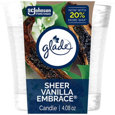 Glade Candle, Sheer Vanilla Embrace - 4.08 Oz - 4.08 OZ