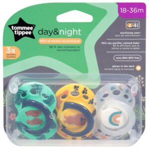 Tommee Tip Fun Sty Gl In Drk Paci 18-36m - 3 CT