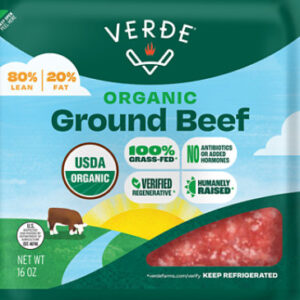 Verde Grass Fed Organic Ground Beef 80/20 - 16 OZ