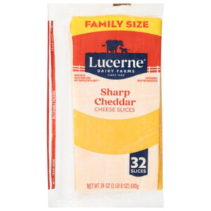 Lucerne Sharp Cheddar Cheese Slices Family Size - 32 CT