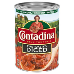 Experience bold flavor with Del Monte's Contadina Fire Roasted Diced Tomatoes - 14.5 Oz