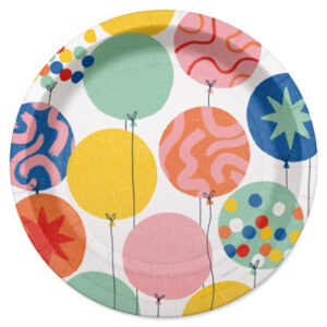 American Greetings Multicolored Balloons 7" Paper Plates - 10 Count