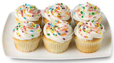 White Cupcakes With Nerds Candy 6 Count - EA