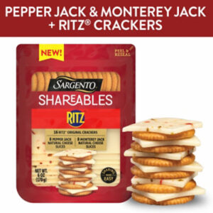 Sargento Shareables Pepper Jack/monterey Jack Sliced Cheese With Ritz Crackers, 6 Oz - 6 OZ