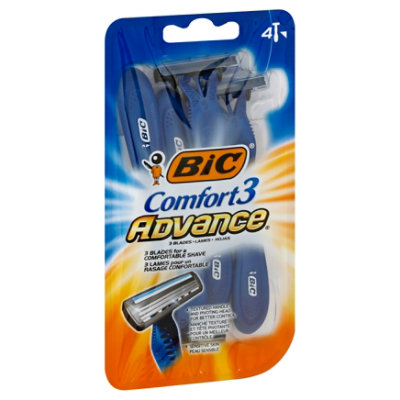 Bic Comfort 3 Advance 4 Pk - Men's Disposable Shaver - 4 CT