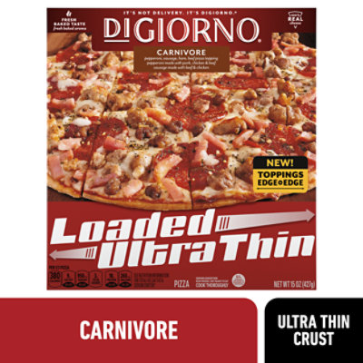 Digiorno Ultra Thin Crust Loaded Carnivore Frozen Pizza - Box 15 Oz - 15 OZ