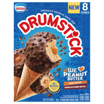 Drumstick We Love Peanut Butter Ice Cream Cones 8 Ct - 8 CT