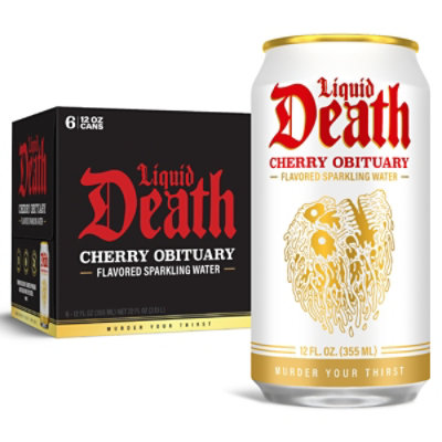 Liquid Death Cherry Obituary 6-12fz - 6-12 FZ