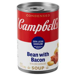 Campbells Condensed Lower Sodium Bean With Bacon Soup Natural Smoke Flavoring Added 11.25 Oz - 11.25 OZ