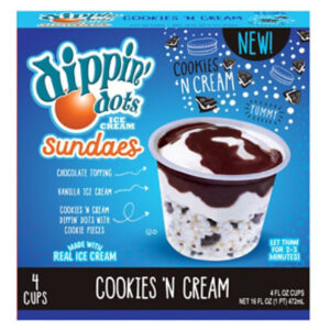 Dippin Dots Cookies & Cream Ice Cream Sundae Cups - 4-4.0FZ