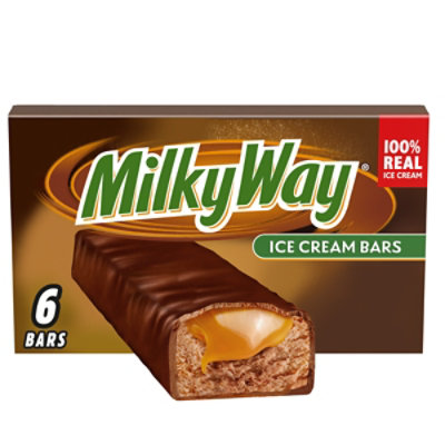 MILKY WAY Chocolatey Ice Cream Bars with Caramel and a Milk Chocolatey Coating - 6 Count